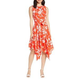 NWT ELIZA J | Floral Handkerchief Hem Midi Dress